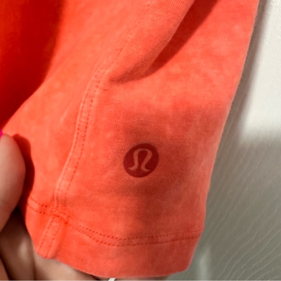 Lululemon All Yours Tank Top in Cloudy Wash Flare Coral Size 18 EUC - Picture 4 of 6